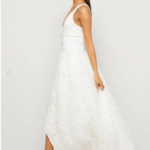 BCBG PALOMA FAUX FEATHER EVENING GOWN